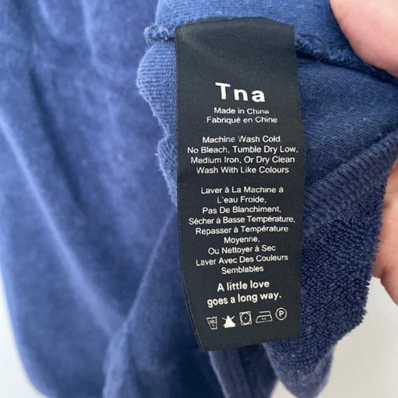 Aritzia TNA Navy Blue Towel Shorts Romper Size S - Picture 4 of 6